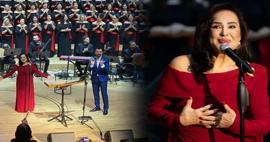 Usta oyuncu T&uuml;rkan Şoray sahneye &ccedil;ıktı! Elbisesiyle herkesi b&uuml;y&uuml;ledi