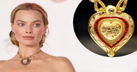 Margot Robbie'nin gala imajı g&ouml;z kamaştırdı: 8 milyon dolarlık kalpli kolyesi hayran bıraktı