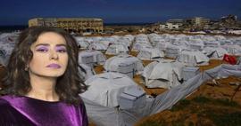 G&ouml;n&uuml;lleri fetheden yardım! Yıldız Tilbe Gazze'de 2. &ccedil;adır kenti kurdu