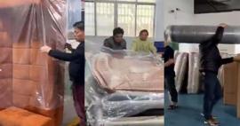 &Ccedil;in'de akılalmaz koltuk paketleme tarzı! Minicik kutuya sığdırıp t&uuml;m d&uuml;nyaya satıyorlar
