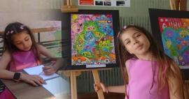 Hataylı minik ressam ilk kişisel sergisini a&ccedil;tı!