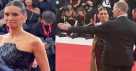 Nina Dobrev'in zor anları! Kırmızı halıda g&uuml;venlik g&ouml;revlisinin gazabına uğradı!