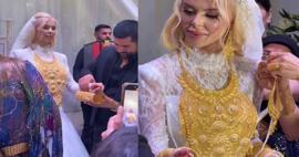&Ccedil;ağla &Ouml;z'&uuml;n kına gecesi de olay oldu! Parmağına kadar altın taktı