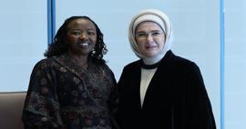 Emine Erdoğan, Kenya Cumhurbaşkanı'nın eşi Rachel Ruto ile g&ouml;r&uuml;şt&uuml;