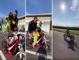 Kenan Sofuoğlu'nun 2 yaşındaki oğlundan motosiklet şov! 