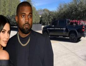 Kanye West Kim Kardashian'a jest yaptı! Kamyon dolusu gül gönderdi