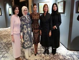Emine Erdoğan'ın Semerkant ziyareti! Özbekistan Renkleri sergisini gezdi