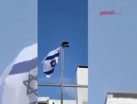 İsrail Bayrağını direkten söküp atan karga! O anlar işte böyle kaydedildi