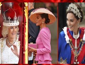 Taç giyme törenine damga vuran kıyafetler! Kate Middleton göz kamaştırdı