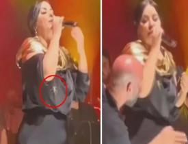 Şarkıcı Zara'nın çekirgeyle imtihanı! Konserde neye uğradığına şaşırdı