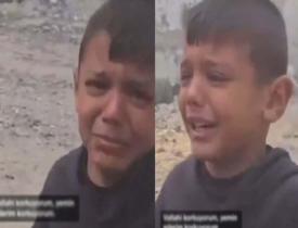 İsrail saldırılarından etkilenen Filistinli küçük çocuğun yaşadığı korku! "Vallahi korkuyorum"