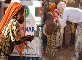 Gamze Özçelik ve gönüllüler Kamerun'da su kuyuları açtı