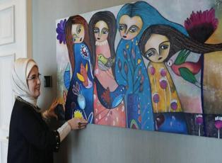 Emine Erdoğan'dan 'Dört Kız Kardeş' tablosunu hediye eden 7 gence özel teşekkür