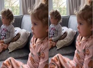 Pelin Akil 2 yaşına giren kızlarına ilk kez televizyon izletti!