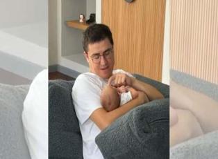 Yeni baba olan İbrahim Büyükak'ın oğluyla videosuna beğeni yağdı!