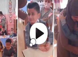 Doğum gününde annesini gören minikten herkesi ağlatan hareket!