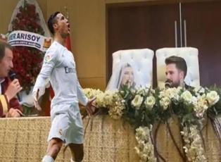 Damat nikahtaki Ronaldo taklidiyle kırdı geçirdi! 'Evet' cevabı sosyal medyada viral oldu