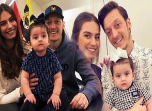 Amine Gülşe kızını ilk kez paylaştı! Mesut Özil'in kızı Eda adeta babasının kopyası