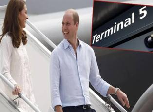 Prens William ve Düşes Kate Middleton'ın havalimanı ziyafeti!