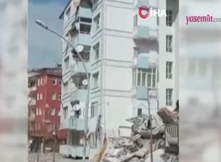 Malatya'da meydana gelen depremde binalar teker teker işte böyle yıkıldı!