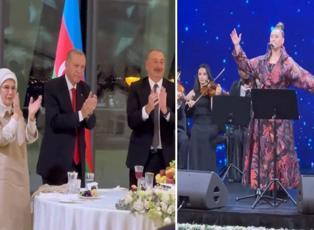 Cumhurbaşkanı Erdoğan ile Aliyev ayakta alkışladı! Azerbaycan Devlet Sanatçısı Azerin...