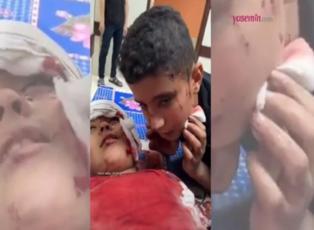 Yürek yakan görüntüler! Filistin'de saldırılarda yaralanan kardeşine...