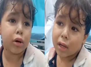 Filistinli çocuktan yürek burkan sözler! "Makarna yiyordum, sonra bizi bombaladılar"