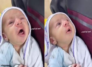 İsrail'in attığı gaz bombalarının dumanından etkilenen minik bebeğin görüntüsü yürekleri acıttı