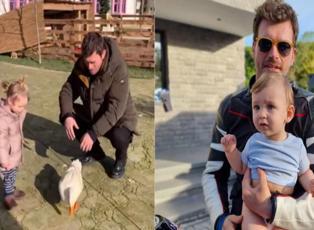 Kıvanç Tatlıtuğ oğlu Kurt Efe'yle ördek sevmeye gitti! O anlar sosyal medyaya damga vurdu