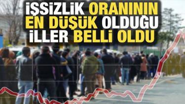 En düşük ve en yüksek işsizlik oranına sahip iller belli oldu!
