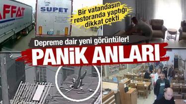 Deprem anına dair yeni görüntüler! Panik anları kamerada...
