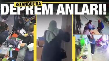  İstanbul'da meydana gelen deprem anı kameralara böyle yansıdı