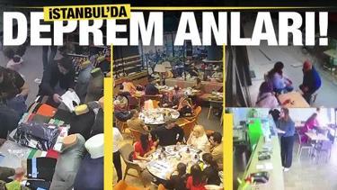  İstanbul'da meydana gelen deprem anı kameralara böyle yansıdı