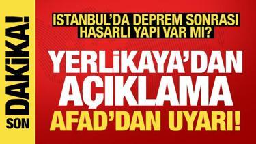 Son dakika haberi... İstanbul'da uyarı: Bakan Yerlikaya'dan açıklama, AFAD'dan uyarı