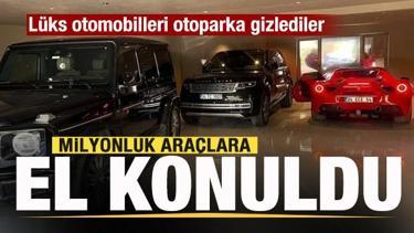 Lüks otomobilleri otoparka gizlediler! Milyonluk araçlara el konuldu!