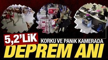 Konya'da paniğe neden olan 5,2'lik deprem anı kamerada