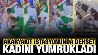 Fethiye’de akaryakıt istasyonunda dehşet! Kadını tekme ve yumruklarla dövdü