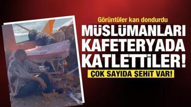 İsrail Gazze'de kafeteryaya sığınan sivilllere saldırdı