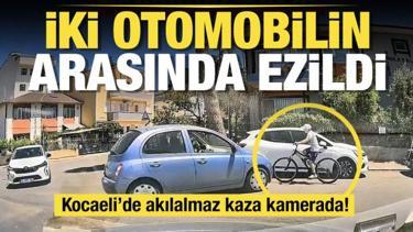 Kocaeli'de akılalmaz kaza! Bisikletli çocuk İki otomobilin arasında ezildi