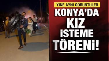 Konya'da yine havai fişekli kız isteme töreni yapıldı