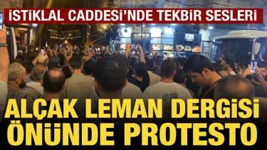 Leman dergisi önünde protesto yapıldı