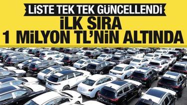 1,500.000 TL'nin altındaki otomobiller! Liste tek tek güncellendi...