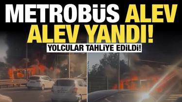 Merter-İncirli hattında metrobüs alev alev yandı: Korkunç görüntüler kamerada!