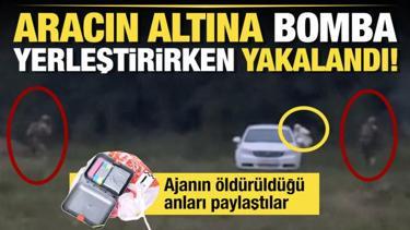 Aracın altına bomba yerleştirirken yakalandı! İşte Rusya'da bir ajanın öldürüldüğü anlar