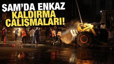 Şam'da İsrail saldırıları sonrası enkaz kaldırma çalışmaları yapılıyor
