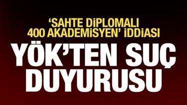 YÖK'ten "sahte diploma" için suç duyurusu