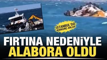 İstanbul'da etkili olan fırtına bir botu batırdı