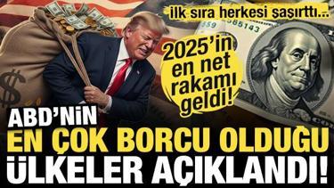 2025 verileri a&ccedil;ıklandı! İşte ABD'nin en &ccedil;ok borcu olduğu &uuml;lkeler! İlk sıra şaşırttı...
