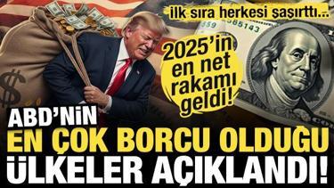 2025 verileri a&ccedil;ıklandı! İşte ABD'nin en &ccedil;ok borcu olduğu &uuml;lkeler! İlk sıra şaşırttı...