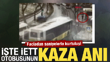 Esenler'de İETT otob&uuml;s&uuml;n&uuml;n otoparka daldığı anlar ortaya &ccedil;ıktı: Faciadan d&ouml;n&uuml;lm&uuml;ş